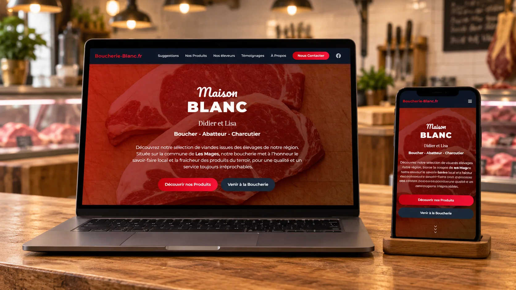 Maison BLANC sur laptop et mobile