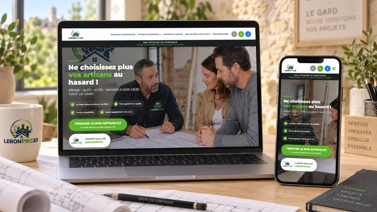 Créer un site vitrine pour artisan dans le Gard : retour d'expérience avec LEBONPRO30