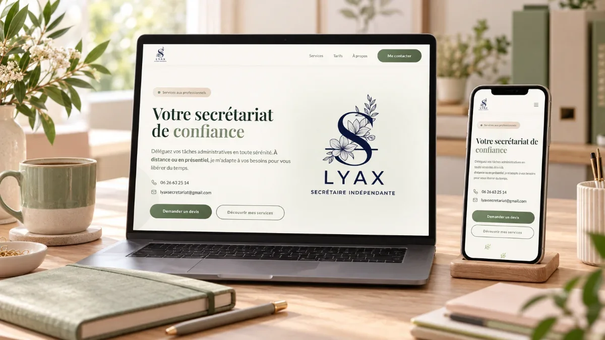 Refonte web pour secrétaire indépendante : design, sécurité et RGPD — Projet S LYAX