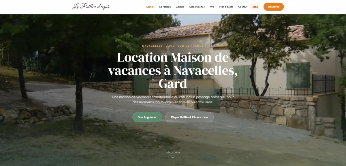 Création du site Site Vitrine location saisonnière
