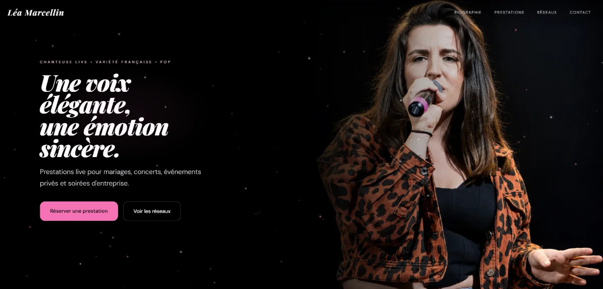 Création du site Léa Marcellin – Chanteuse