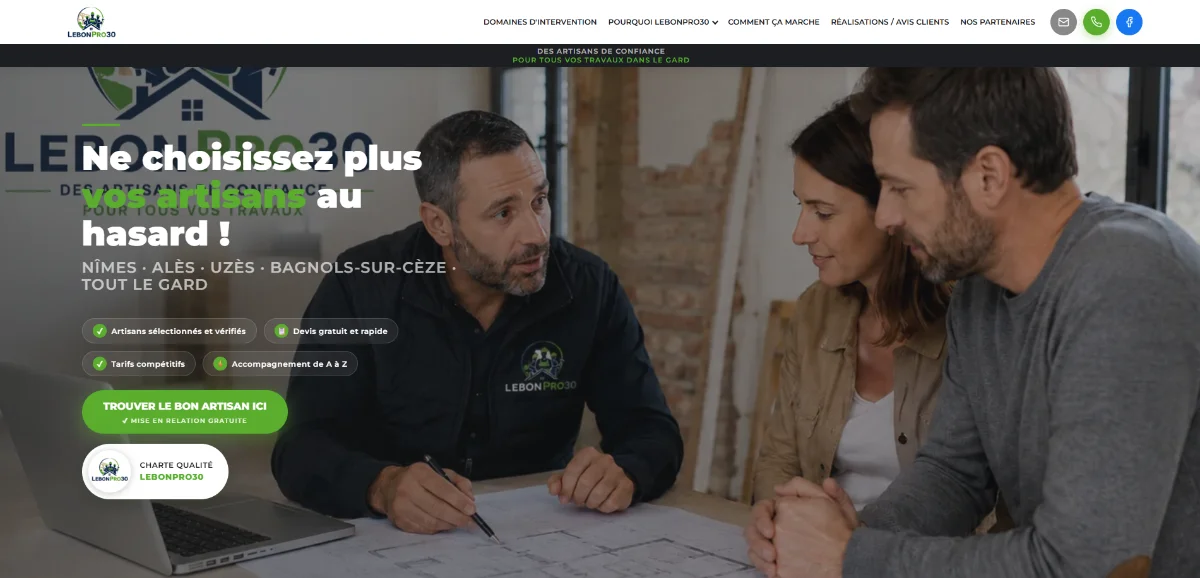 LEBONPRO30.fr — Christophe Marcellin, création de sites web Alès