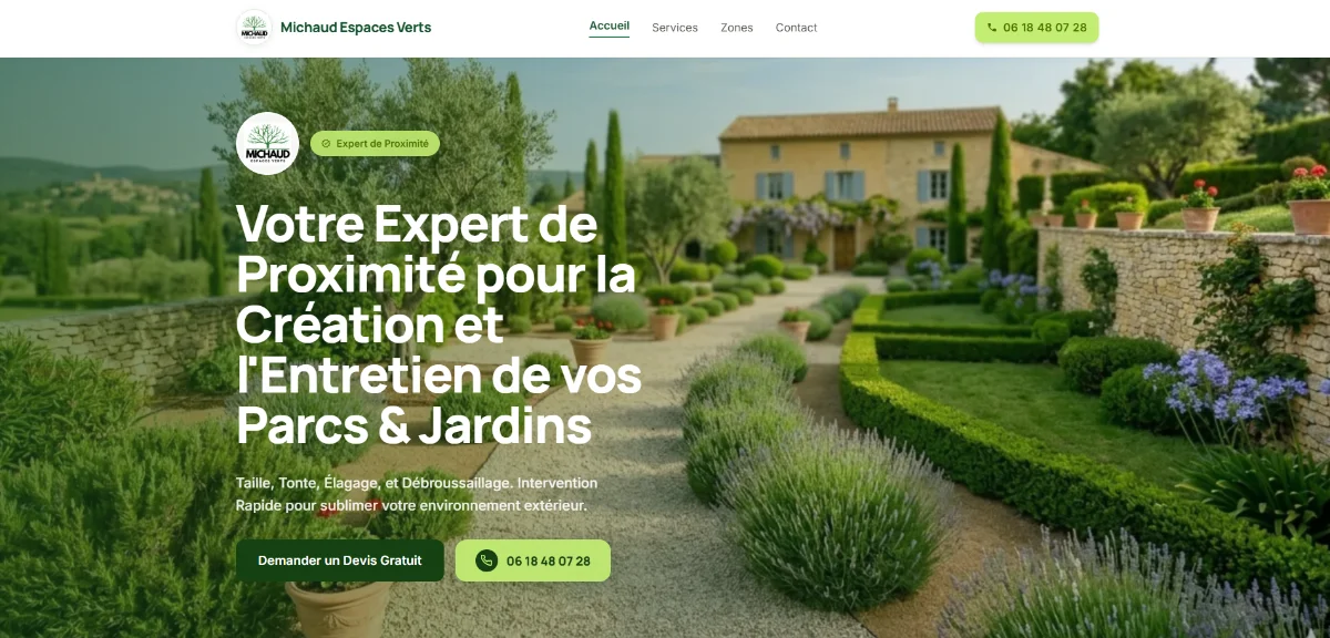 Création du site Michaud Espaces Verts